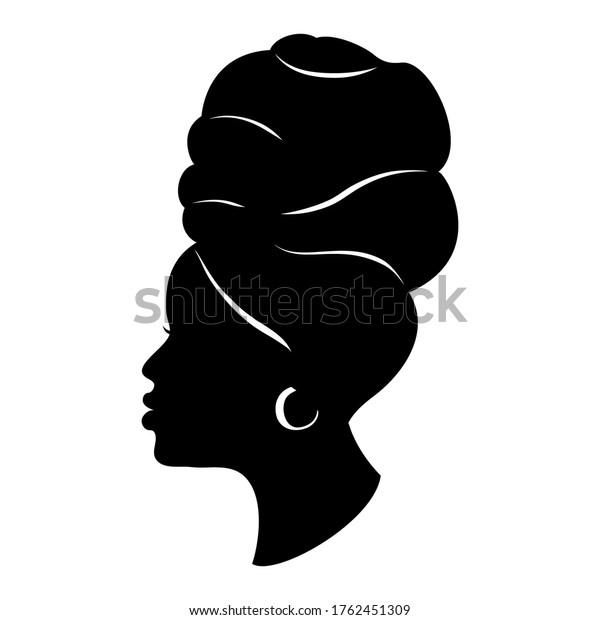 Silhoette African American Woman Head Wrap Stock Vector (Royalty Free ...