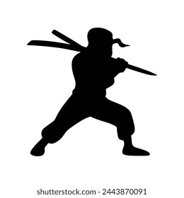 silhoette of a ninja vector illustration