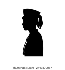 silhoette of a nurse vector illustration