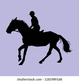 silhoette of sports horse racing