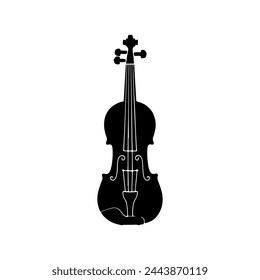silhoette of a violin vector illustration