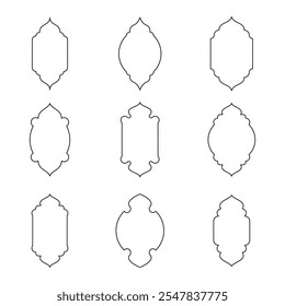 Silhoettes de formas árabes para janelas ou arcos de portas