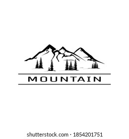 silhouete mountain logo concept design vector illustration