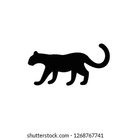silhouete of puma tiger  and black cat