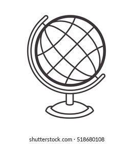 silhouete sphere world map with base