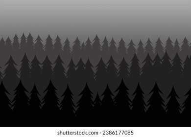 silhouete of tree forest landscape