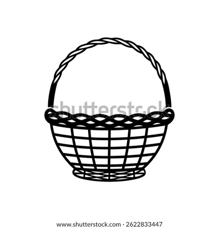 silhouete of wicker basket icon vector