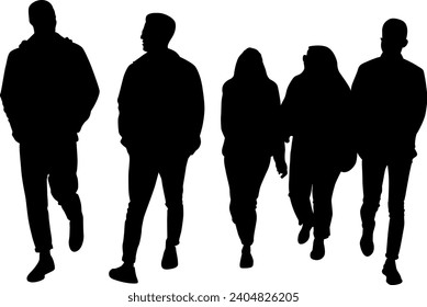 silhouett group of peolple vector