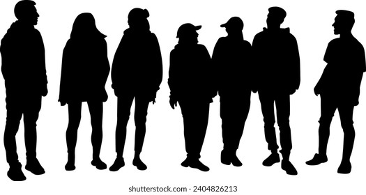 silhouett group of peolple vector