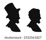 Silhouette of the 16th President of America Abraham Lincoln. Vector illustration on white background