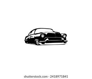 Silhouette of 1949 mercury coupe car. isolated on white background side view. Best for logos, badges, emblems, icons, available in 10 eps.