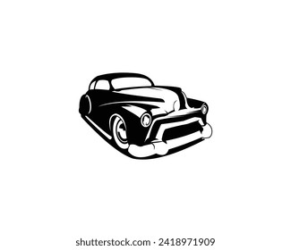 Silhouette of 1949 mercury coupe car. side view on isolated white background. Best for badges, emblems, icons, sticker designs, classic car industry. available in eps 10.