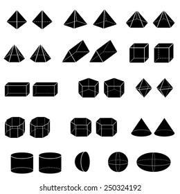 silhouette of 3d geometric for kid vector 
