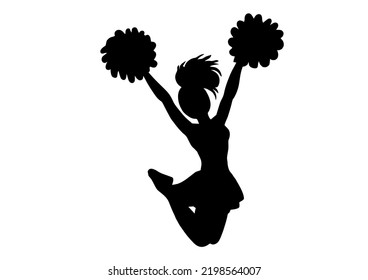 Silhouette of a, Cheerleader icon