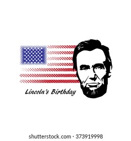 Silhouette Abraham Lincoln. American president, vector illustration