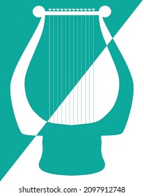 Silhouette abstract of an ancient roman lyre musical instrument