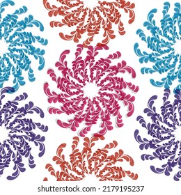 Silhouette Abstract botanical flower composition of garden leaves.  Hand drawn fabric, gift wrap, wall art design.