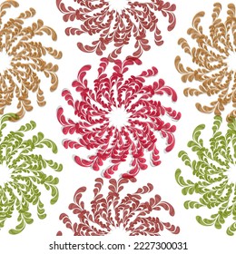 Silhouette Abstract botanical flower composition of garden leaves.  Hand drawn fabric, gift wrap, wall art design.