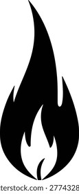 Silhouette abstract flame fire symbol icon energy power simple design vector