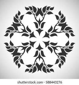 Silhouette of an abstract foliage frame.