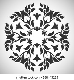 Silhouette of an abstract foliage frame.