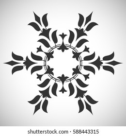 Silhouette of an abstract foliage frame.
