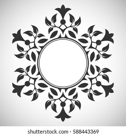 Silhouette of an abstract foliage frame.