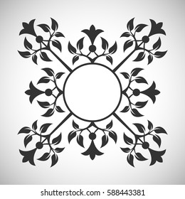 Silhouette of an abstract foliage frame.