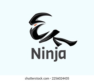 silhouette abstract head ninja logo symbol design template illustration inspiration