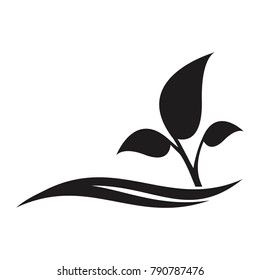 Silhouette of the abstract leaf. Nature concept. Ecology logo template. 