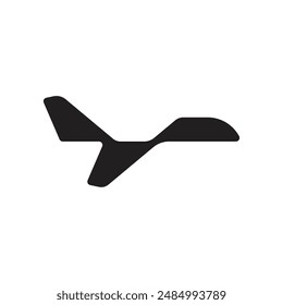 silhouette of abstract shape of airplane logo vector