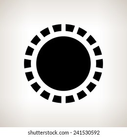 Silhouette abstract sun  on a light background , black and white  vector illustration