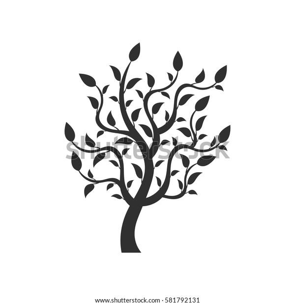 Silhouette Abstract Tree Stock Vector (Royalty Free) 581792131