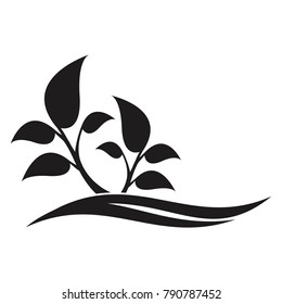 Silhouette of the abstract tree. Ecology logo template. Nature concept.
