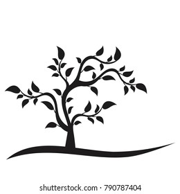 Silhouette of the abstract tree. Nature concept. Ecology logo template. 