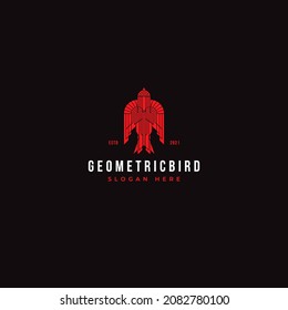 Silhouette Abtract Geometric Bird logo design