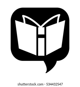 silhouette of academic book icon over white background. vector illustration