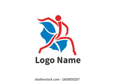 Silhouette of active people dancing. Logo for dance classes, healthy generic activity. Simple icon for websites,  info graphics, 