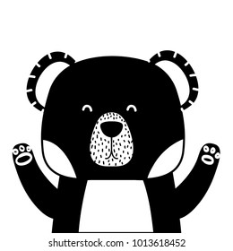 silhouette adorable bear wild animal of the forest