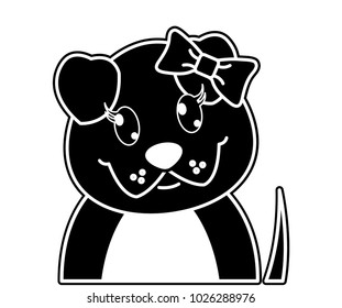 silhouette adorable female dog cute animal