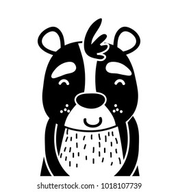 silhouette adorable and happy bear wild animal