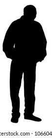 Silhouette of a adult man