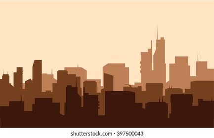 Silhouette of advanced city