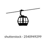 Silhouette Aerial tramway black color sign that says gondola on it cable car icon icon, sign, symbol, vector, art illustration vector design.