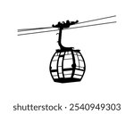 Silhouette Aerial tramway black color sign that says gondola on it cable car icon icon, sign, symbol, vector, art illustration vector design.