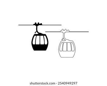 Silhouette Aerial tramway black color sign that says gondola on it cable car icon icon, sign, symbol, vector, art illustration vector design.