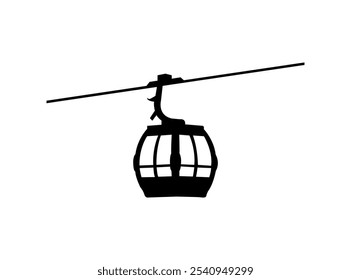 Silhouette Aerial tramway black color sign that says gondola on it cable car icon icon, sign, symbol, vector, art illustration vector design.