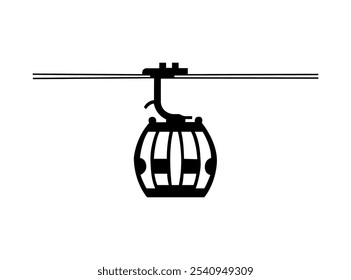 Silhouette Aerial tramway black color sign that says gondola on it cable car icon icon, sign, symbol, vector, art illustration vector design.