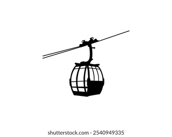 Silhouette Aerial tramway black color sign that says gondola on it cable car icon icon, sign, symbol, vector, art illustration vector design.