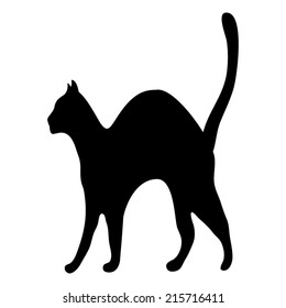 Silhouette Afraid Cat Stock Vector (Royalty Free) 215716411 | Shutterstock